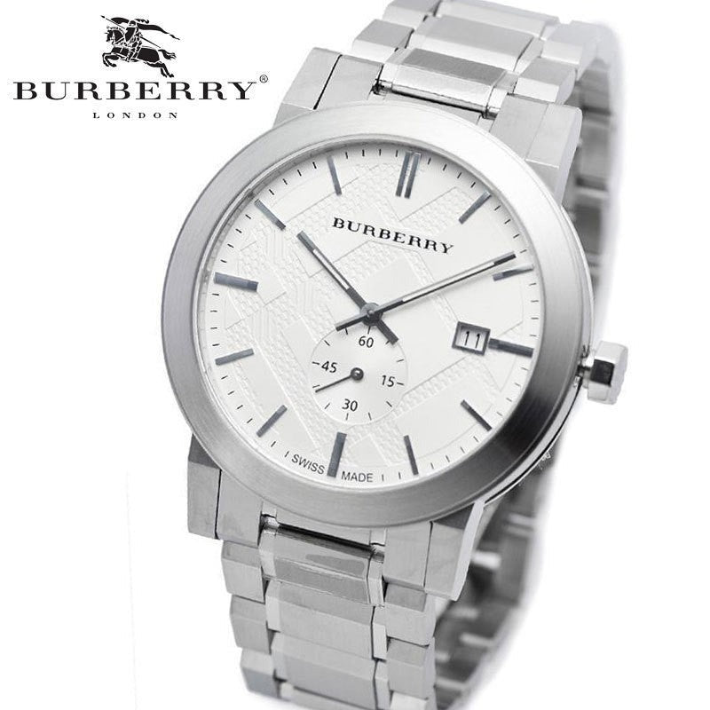 Shop Authentic Burberry The City Silver Dial Silver Steel Strap Watch for Men - BU9900 - Luxxuri