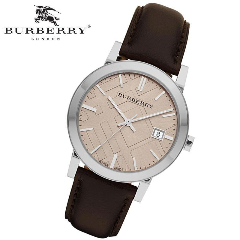 Shop Authentic Burberry The City Gold Dial Brown Leather Strap Watch for Men - BU9011 - Luxxuri