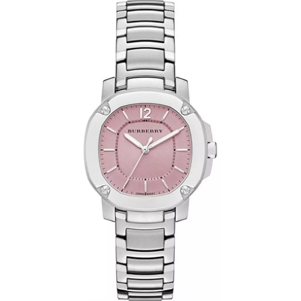 Shop Authentic Burberry The Britain Pink Dial Silver Steel Strap Watch for Women - BBY1704 - Luxxuri