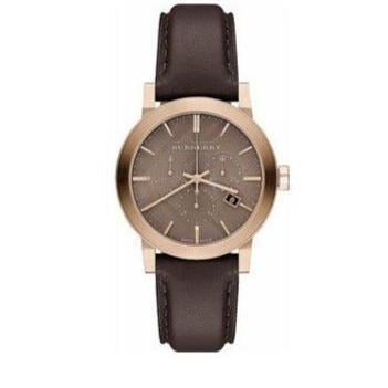 Shop Authentic Burberry The City Grey Dial Brown Leather Strap Unisex Watch - BU9755 - Luxxuri
