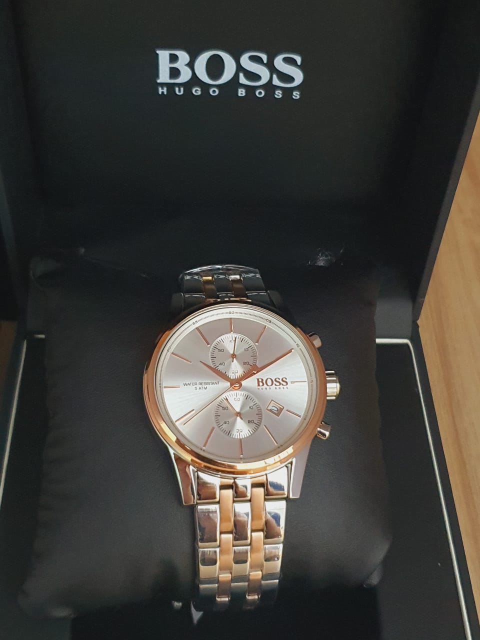 Hugo Boss Jet Chronograph Silver Dial Two Tone Steel Strap Watch for Men - 1513385