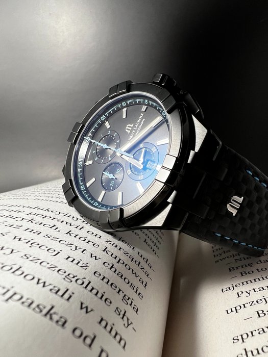 Shop Authentic Maurice Lacroix Aikon Chronograph Limited Edition Black Dial Black Leather Strap Watch for Men - AI1018-PVB01-337-1 - Luxxuri