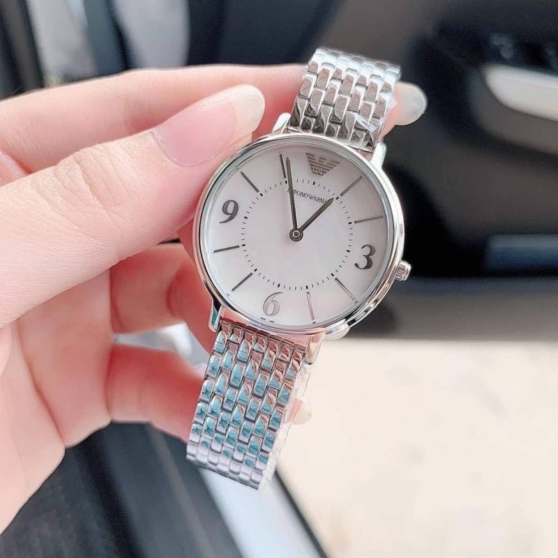 Shop Authentic Emporio Armani Kappa Mother of Pearl Dial Silver Steel Watch For Women - AR2507 - Luxxuri