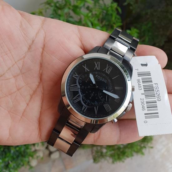 Shop Authentic Fossil Grant Chronograph Black Dial Two Tone Steel Strap Watch for Men - FS5269 - Luxxuri