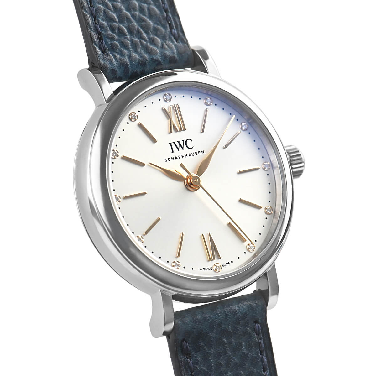 Shop Authentic IWC Portofino Automatic Silver Dial Blue Leather Strap Watch for Women - IW357411 - Luxxuri