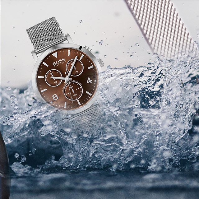 Shop Authentic Hugo Boss Spirit Brown Dial Silver Mesh Bracelet Watch for Men - 1513694 - Luxxuri