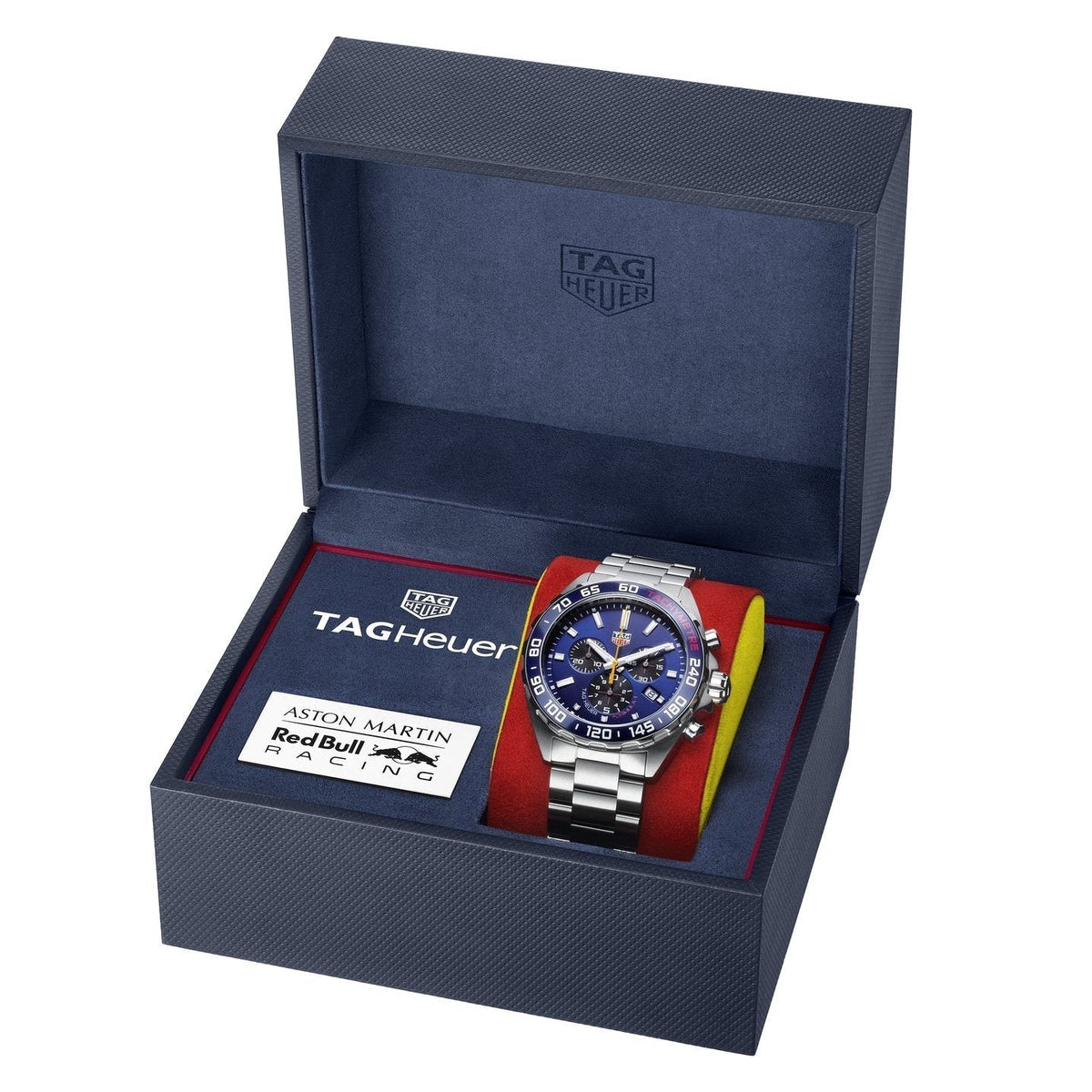 Shop Authentic Tag Heuer Formula 1 Aston Martin Red Bull Racing Blue Dial Silver Steel Strap Watch for Men - CAZ101AB.BA0842 - Luxxuri
