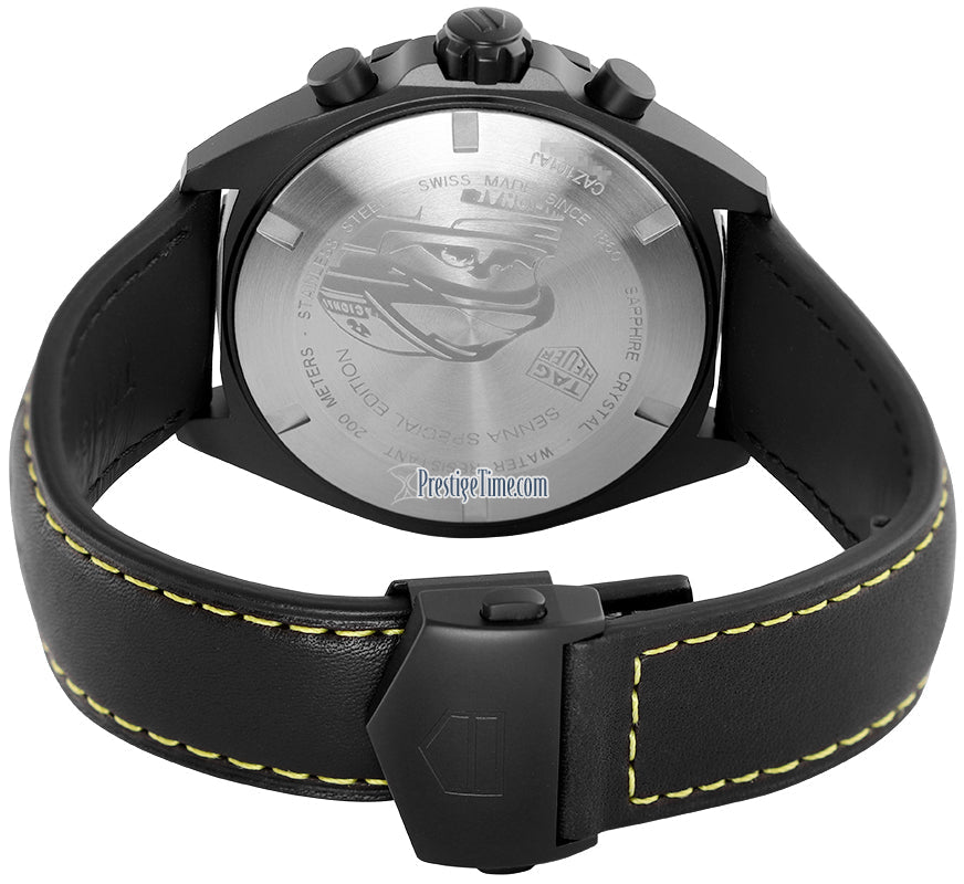 Shop Authentic Tag Heuer Formula 1 Chronograph Senna Black Dial Black Leather Strap Watch for Men - CAZ101AJ.FC6487 - Luxxuri