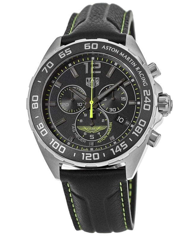 Shop Authentic Tag Heuer Formula 1 Aston Martin Black Dial Black Leather Strap Watch for Men - CAZ101P.FC8245 - Luxxuri
