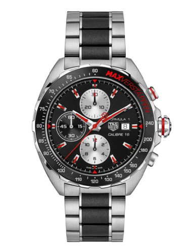 Shop Authentic Tag Heuer Formula 1 Calibre 16 Max Verstappen Limited Edition Black Dial Two Tone Steel Strap Watch for Men - CAZ2018.BA0970 - Luxxuri