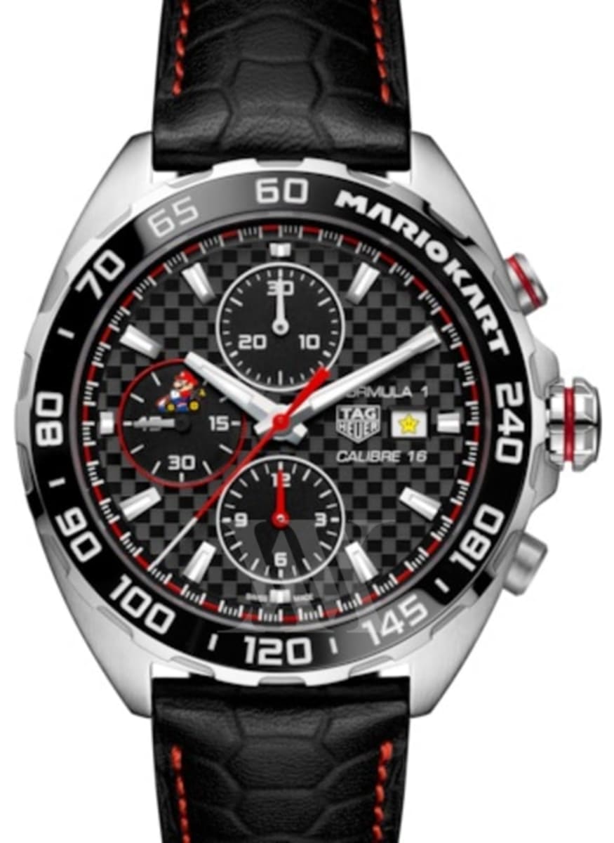 Shop Authentic Tag Heuer Formula 1 Mario Kart Chronograph Black Dial Black Leather Strap Watch for Men - CAZ201E.FC6517 - Luxxuri