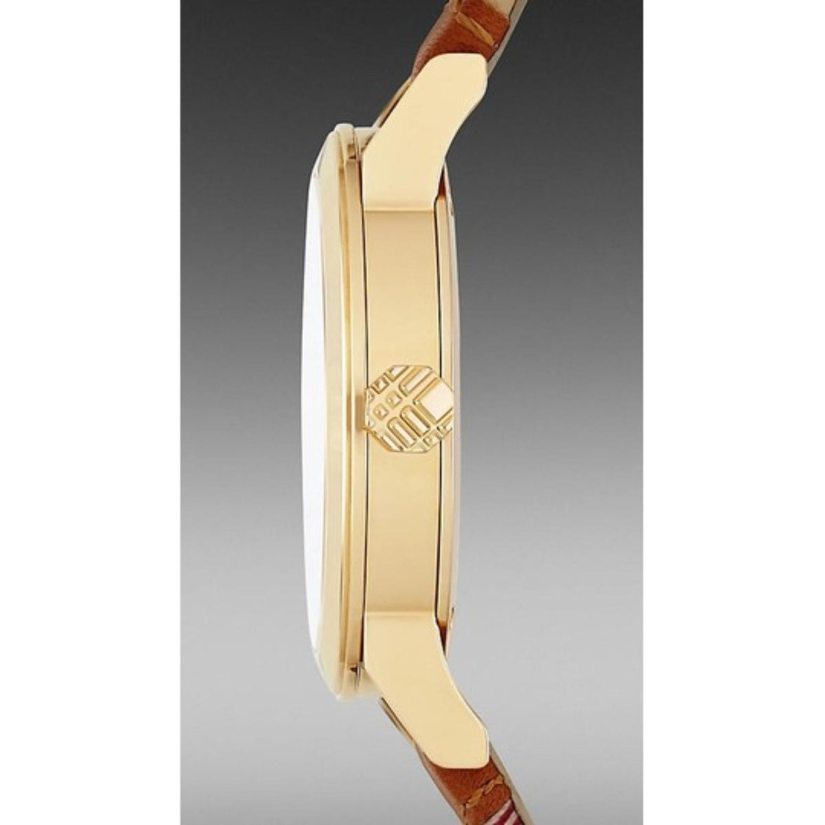 Shop Authentic Burberry The City Gold Dial Brown Leather Strap Watch for Women - BU9133 - Luxxuri