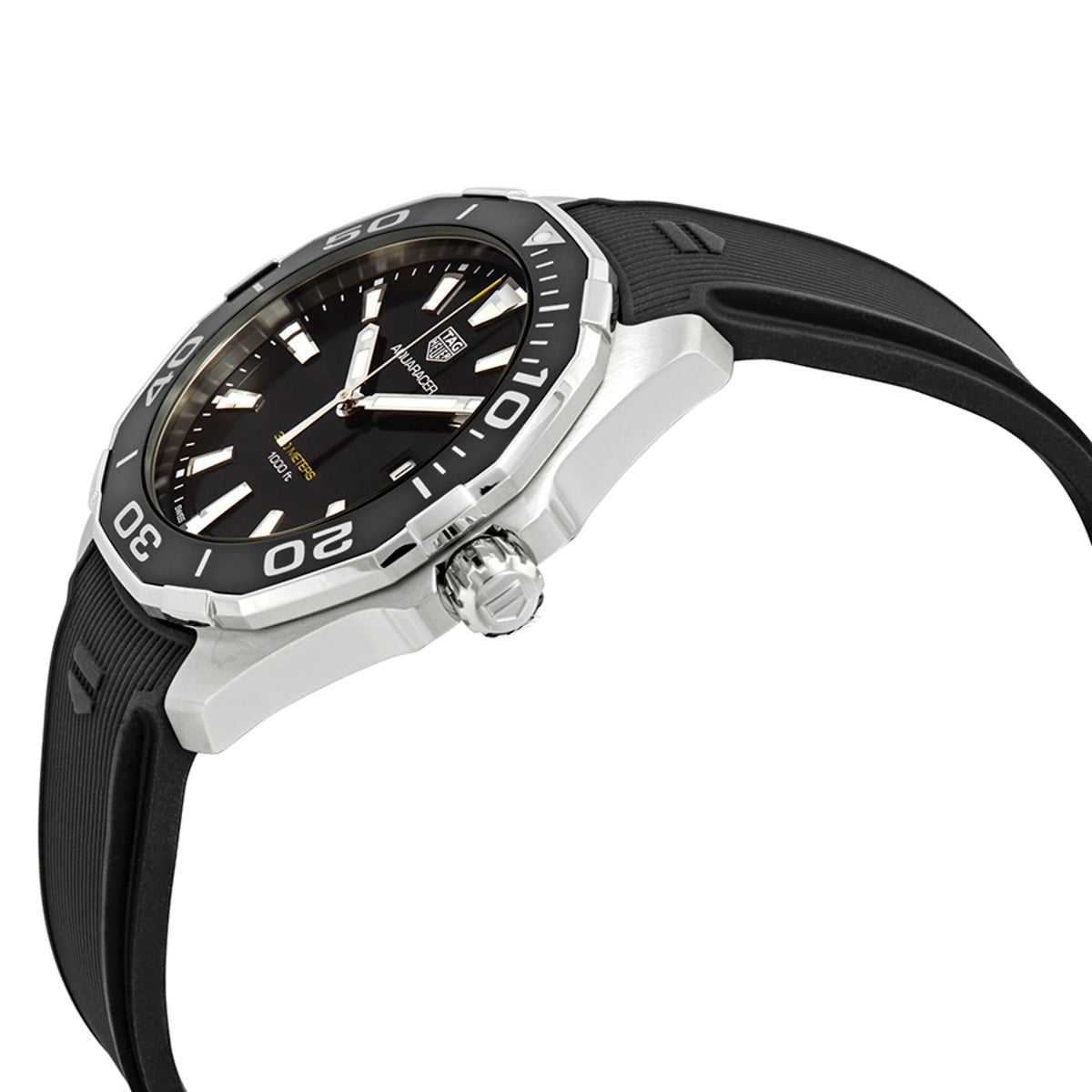 Shop Authentic Tag Heuer Aquaracer Quartz Black Dial Black Rubber Strap Watch for Men - WAY101A.FT6141 - Luxxuri