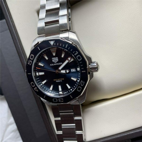 Shop Authentic Tag Heuer Aquaracer Blue Dial Quartz Silver Steel Strap Watch for Men - WAY111C.BA0928 - Luxxuri