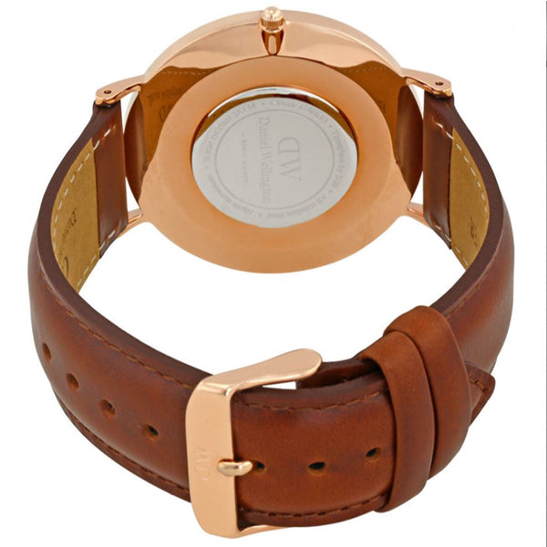 Shop Authentic Daniel Wellington Classic St Mawes White Dial Brown Leather Strap Watch For Men - DW00100006 - Luxxuri