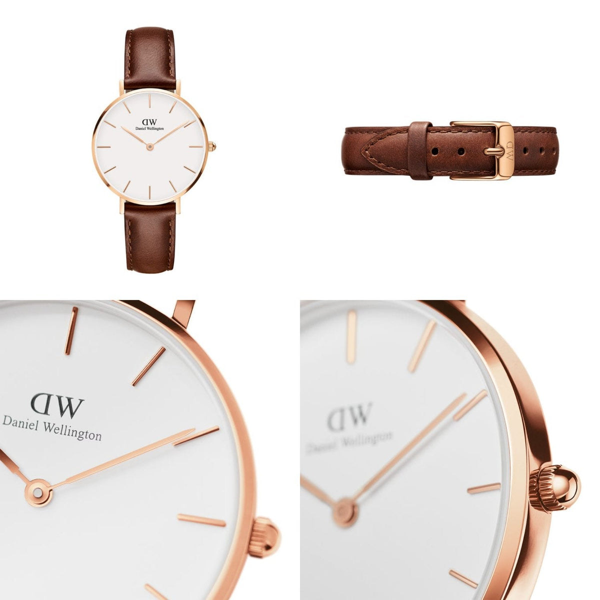 Shop Authentic Daniel Wellington Classic Bristol White Dial Brown Leather Strap Watch For Women - DW00100039 - Luxxuri