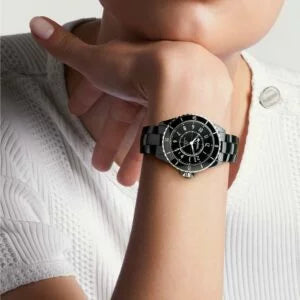 Shop Authentic Chanel J12 Quartz Black Dial Black Steel Strap Watch for Women - J12 H5695 - Luxxuri
