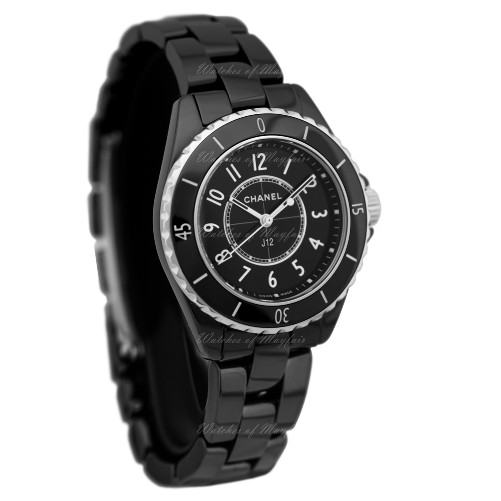 Shop Authentic Chanel J12 Quartz Black Dial Black Steel Strap Watch for Women - J12 H5695 - Luxxuri