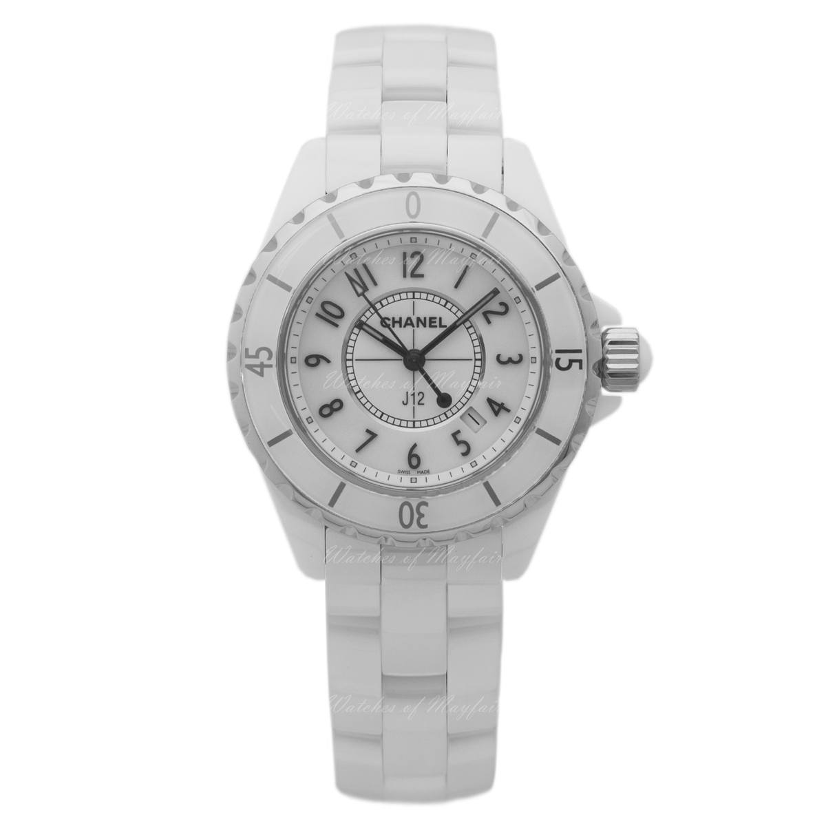 Shop Authentic Chanel J12 Ceramic White Dial White Steel Strap Watch for Women - J12 H0968 - Luxxuri
