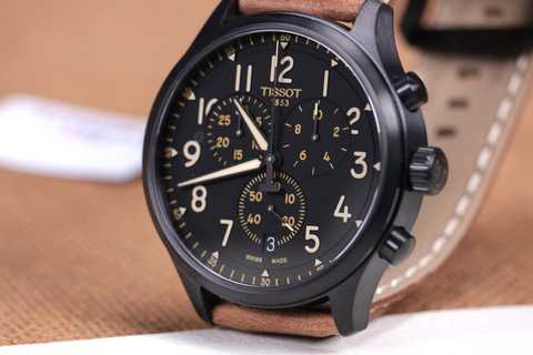 Shop Authentic Tissot Chrono XL Quartz Black Dial Brown Leather Strap Watch For Men - T116.617.36.052.03 - Luxxuri