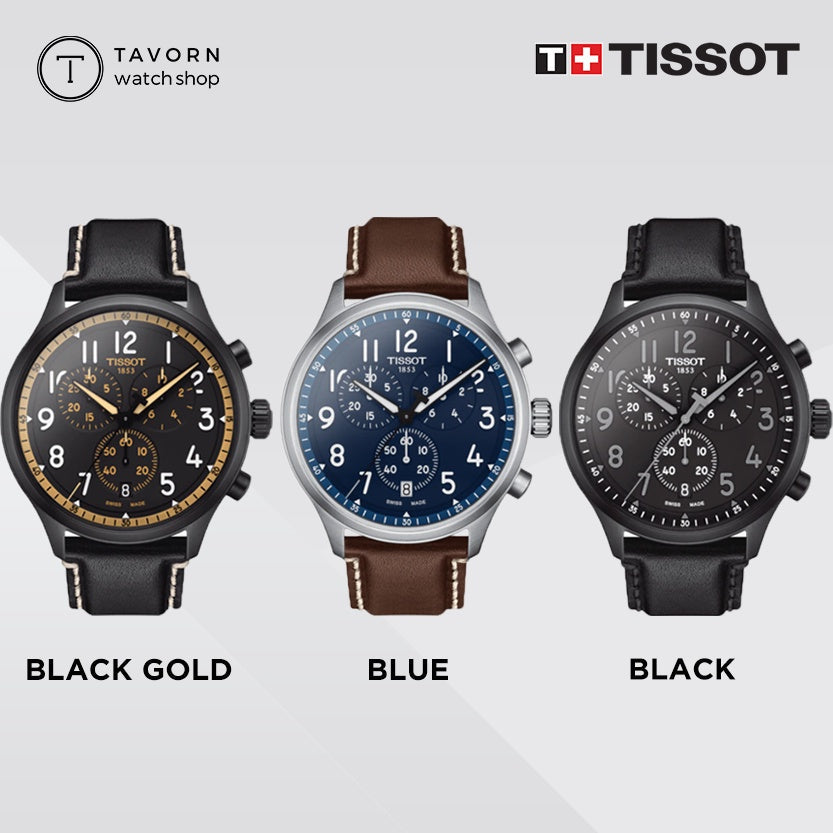 Shop Authentic Tissot Chrono XL Vintage Blue Dial Brown Leather Strap Watch For Men - T116.617.16.042.00 - Luxxuri
