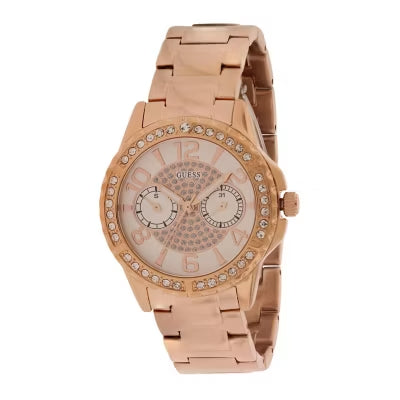 Shop Authentic Guess Sassy Quartz White Dial Rose Gold Steel Strap Watch For Women - W0705L3 - Luxxuri