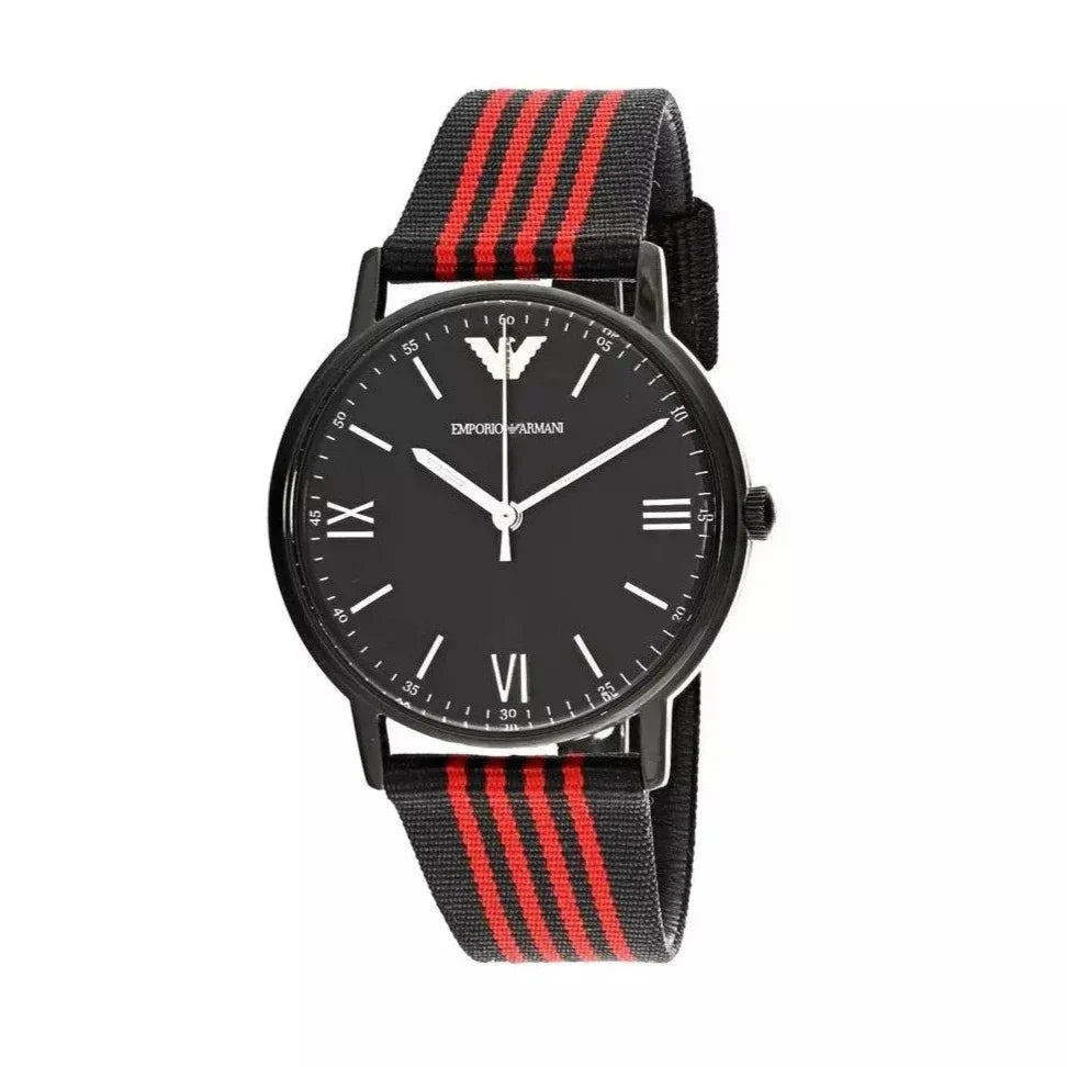 Shop Authentic Emporio Armani Kappa Black Dial Two Tone NATO Strap Watch For Men - AR11015 - Luxxuri