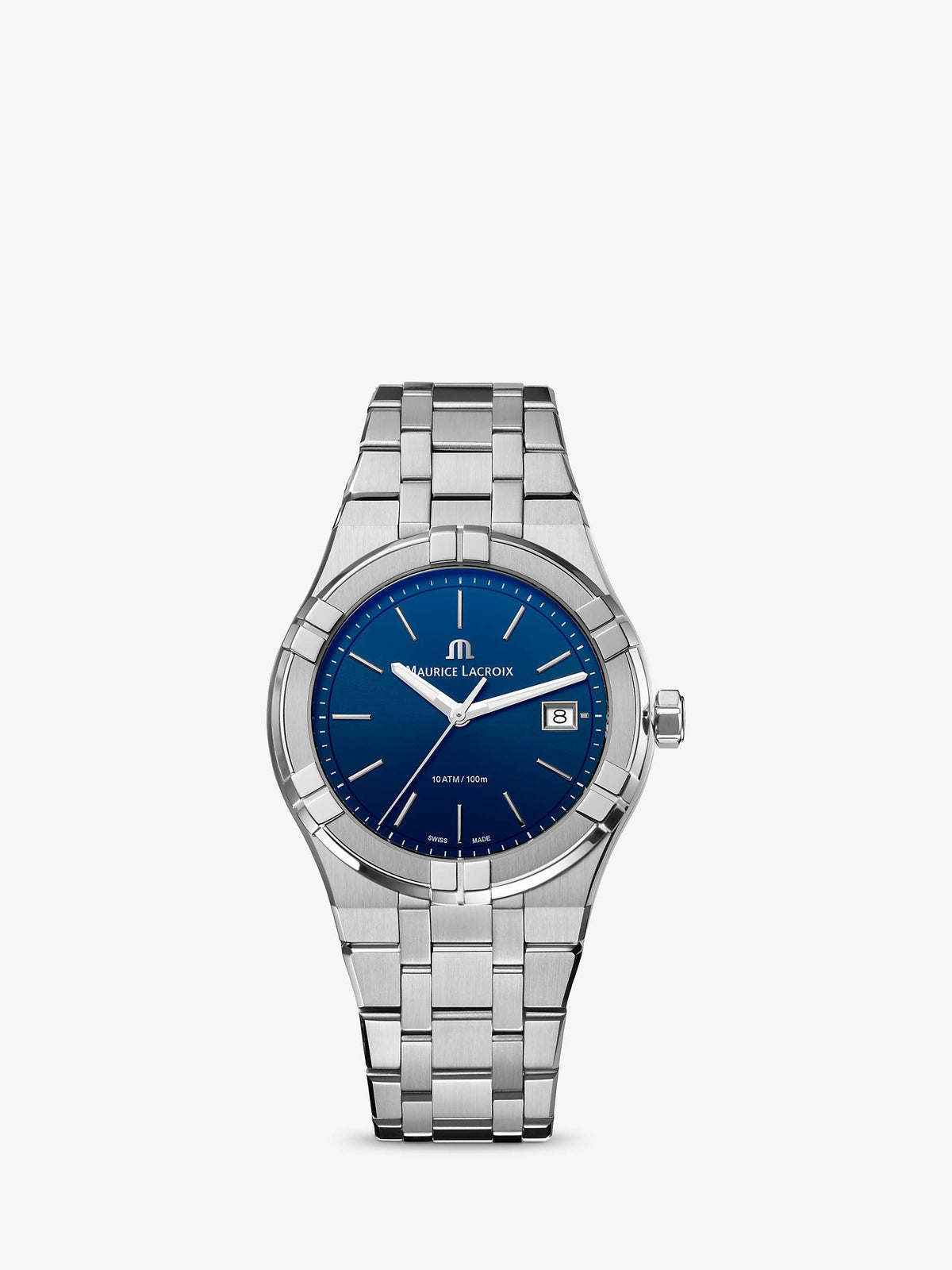 Shop Authentic Maurice Lacroix Aikon Date Blue Dial Silver Steel Strap Watch for Men - AI1108-SS002-430-1 - Luxxuri