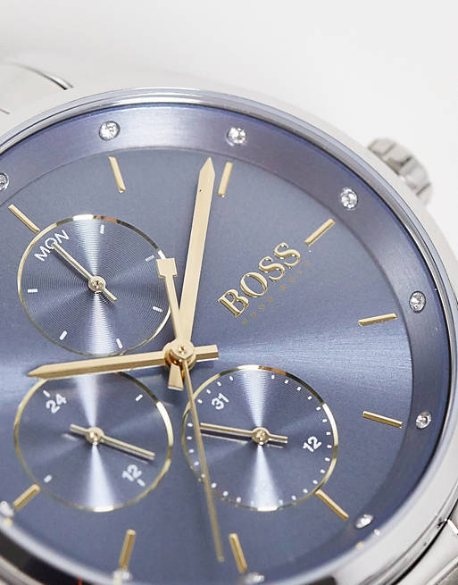 Shop Authentic Hugo Boss Grand Course Blue Dial Silver Steel Strap Watch for Women - 1502583 - Luxxuri