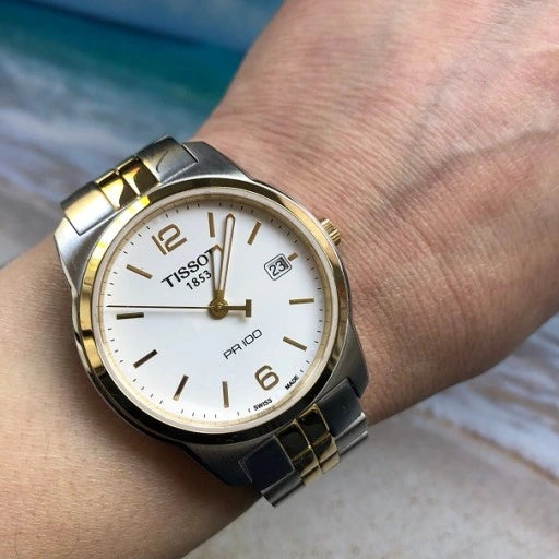 Shop Authentic Tissot T Classic PR 100 White Dial Two Tone Steel Strap Watch for Men - T101.410.22.031.00 - Luxxuri