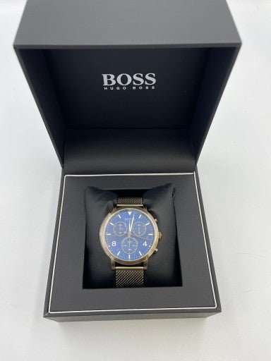 Shop Authentic Hugo Boss Spirit Blue Dial Grey Mesh Bracelet Watch for Men - 1513693 - Luxxuri