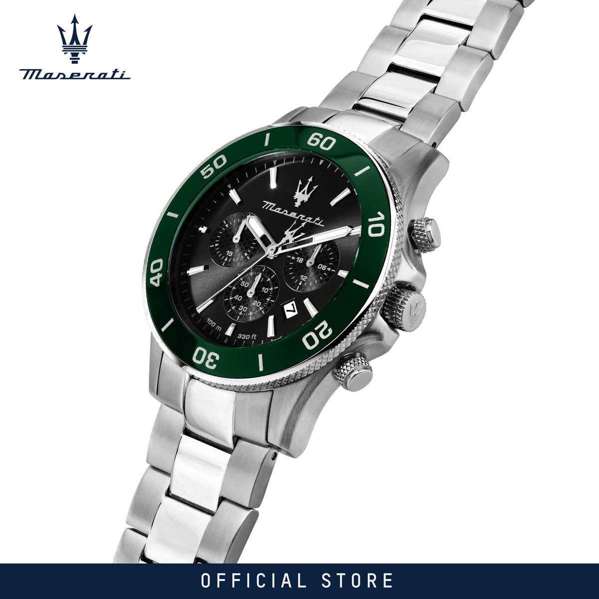 Shop Authentic Maserati Competizione Chronograph Black Dial Silver Steel Strap Watch For Men - R8873600008 - Luxxuri