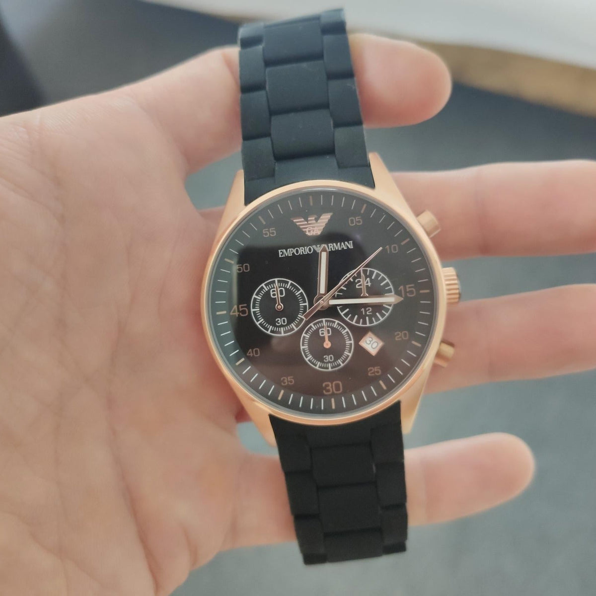 Shop Authentic Emporio Armani Sportivo Black Dial Black Steel Strap Watch For Men - AR5905 - Luxxuri