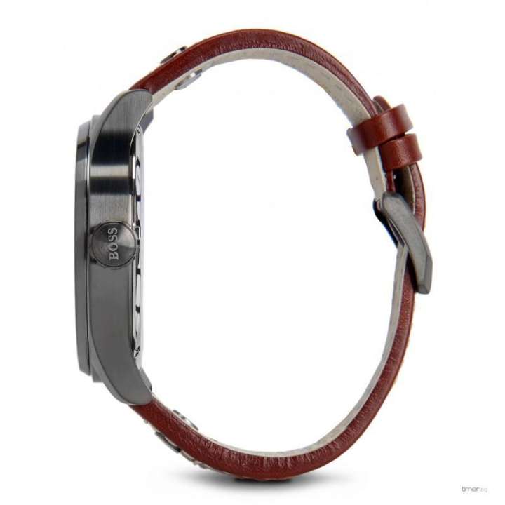 Shop Authentic Hugo Boss Aeroliner Maxx Black Dial Brown Leather Strap Watch For Men - 1513079 - Luxxuri