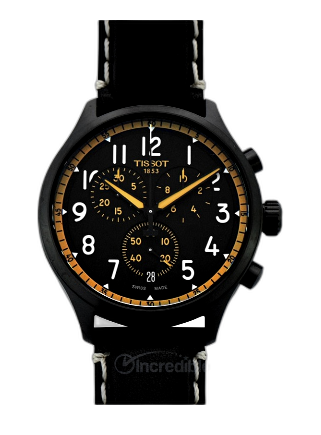 Shop Authentic Tissot Chrono XL Vintage Chronograph Black Dial Black Leather Strap Watch For Men - T116.617.36.052.02 - Luxxuri