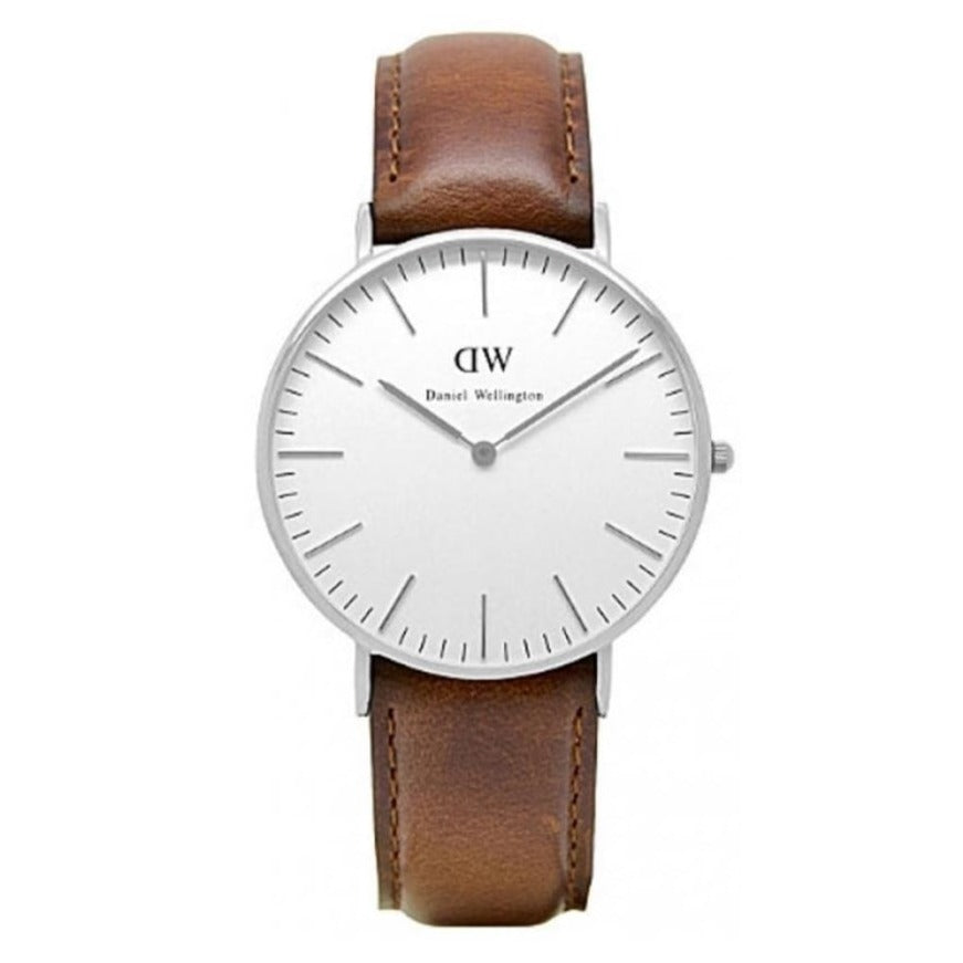 Shop Authentic Daniel Wellington St Mawes White Dial Brown Leather Strap Watch For Men - DW00100052 - Luxxuri
