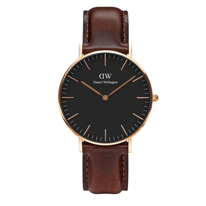 Shop Authentic Daniel Wellington Classic Bristol Black Dial Brown Leather Strap Watch for Men - DW00100137 - Luxxuri