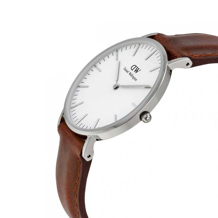 Shop Authentic Daniel Wellington St Mawes White Dial Brown Leather Strap Watch For Men - DW00100052 - Luxxuri