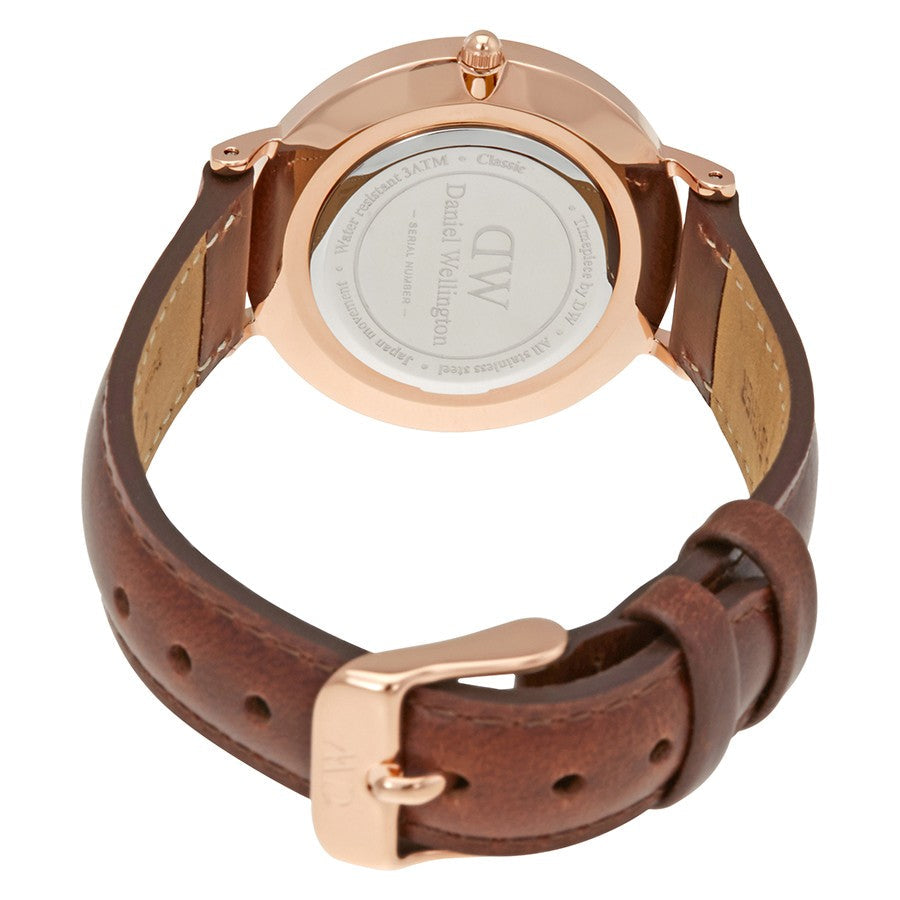 Shop Authentic Daniel Wellington Petite St Mawes White Dial Brown Leather Strap Watch For Women - DW00100175 - Luxxuri