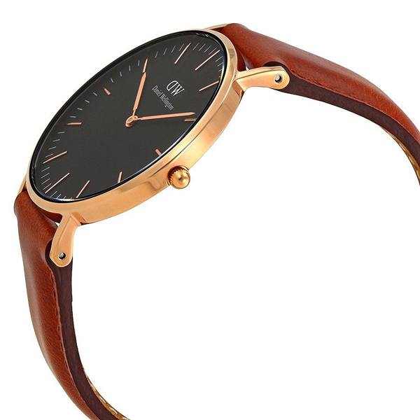 Shop Authentic Daniel Wellington Classic St Mawes Black Dial Brown Leather Strap Watch For Men - DW00100124 - Luxxuri