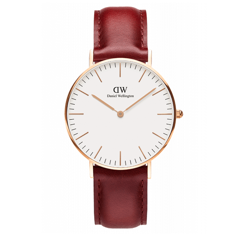 Shop Authentic Daniel Wellington Classic Suffolk White Dial Brown Leather Strap Watch For Women - DW00100120 - Luxxuri