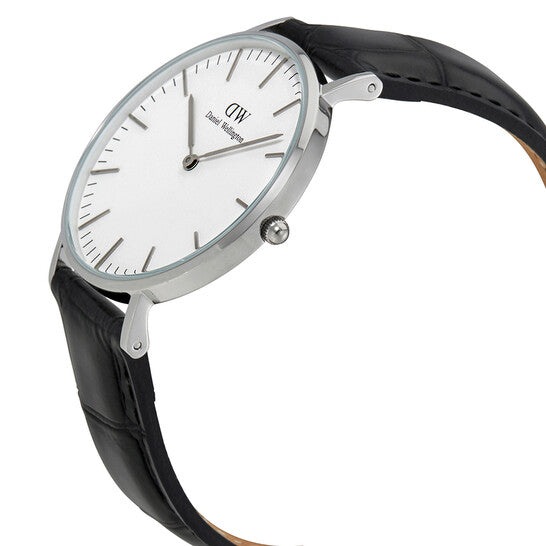 Shop Authentic Daniel Wellington Classic Reading White Dial Black Leather Strap Watch For Women - DW00100058 - Luxxuri