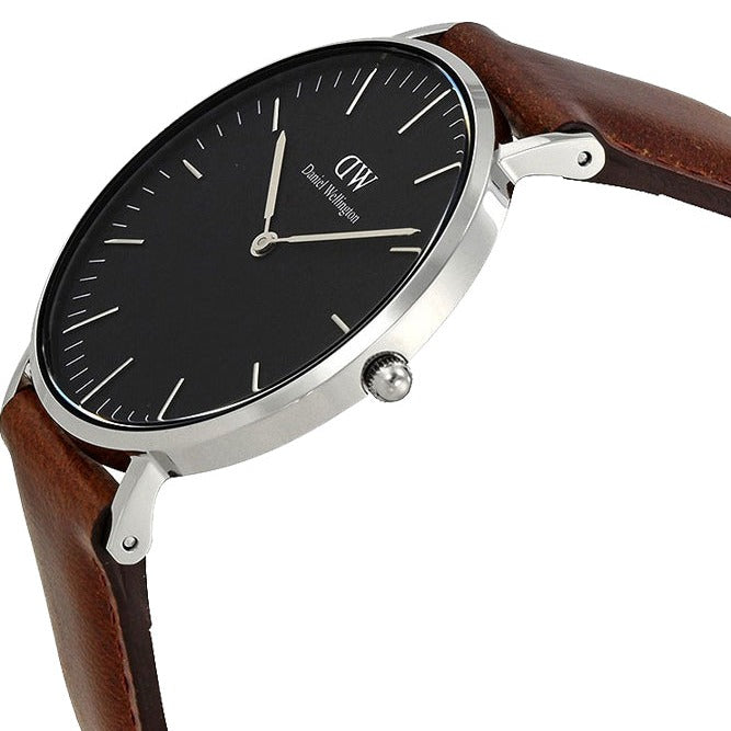 Shop Authentic Daniel Wellington Classic Bristol Black Dial Brown Leather Strap Watch For Men - DW00100143 - Luxxuri