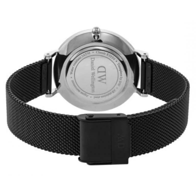 Shop Authentic Daniel Wellington Petite Ashfield Black Dial Black Mesh Strap Watch For Women - DW00100202 - Luxxuri