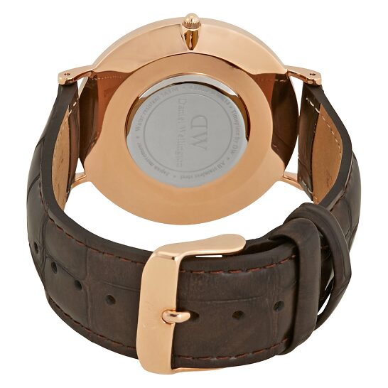 Shop Authentic Daniel Wellington Classic York White Dial Brown Leather Strap Watch For Men - DW00100011 - Luxxuri