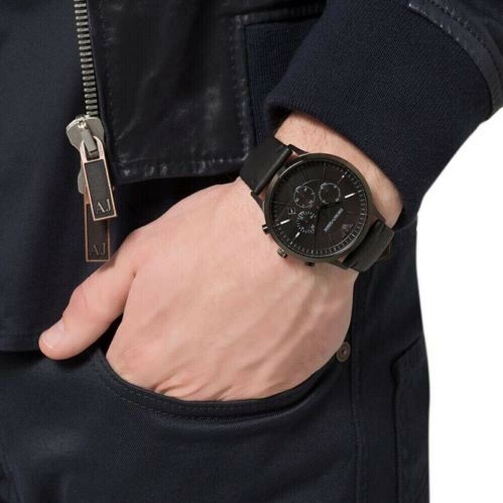 Shop Authentic Emporio Armani Sportivo Black Dial Brown Leather Strap Watch For Men - AR2462 - Luxxuri