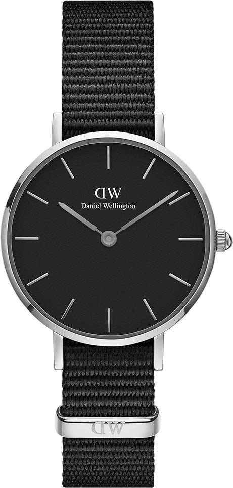 Shop Authentic Daniel Wellington Petite Cornwall Black Dial Black Nylon Strap Watch For Women - DW00100248 - Luxxuri