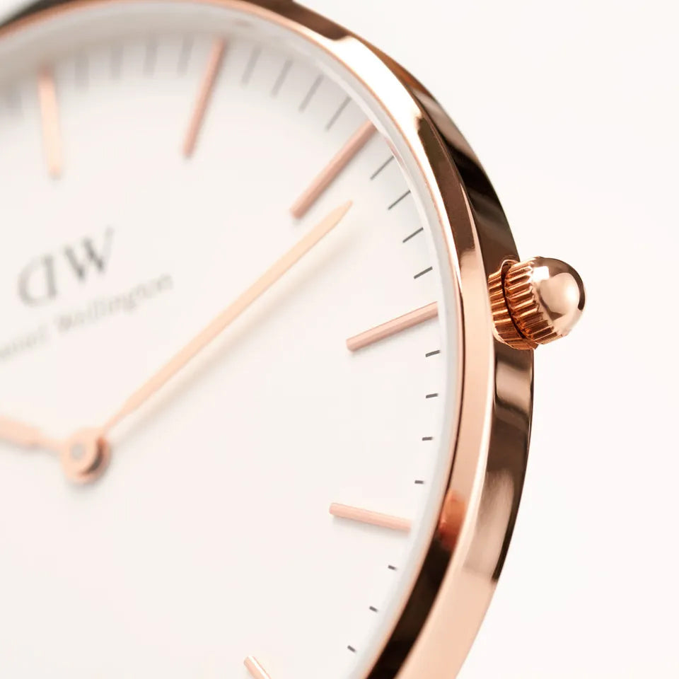 Shop Authentic Daniel Wellington Classic Suffolk White Dial Brown Leather Strap Watch For Men - DW00100122 - Luxxuri