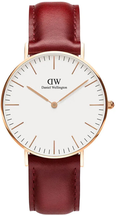 Shop Authentic Daniel Wellington Classic Suffolk White Dial Brown Leather Strap Watch For Men - DW00100122 - Luxxuri