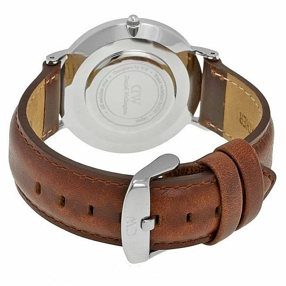 Shop Authentic Daniel Wellington St Mawes White Dial Brown Leather Strap Watch For Men - DW00100052 - Luxxuri